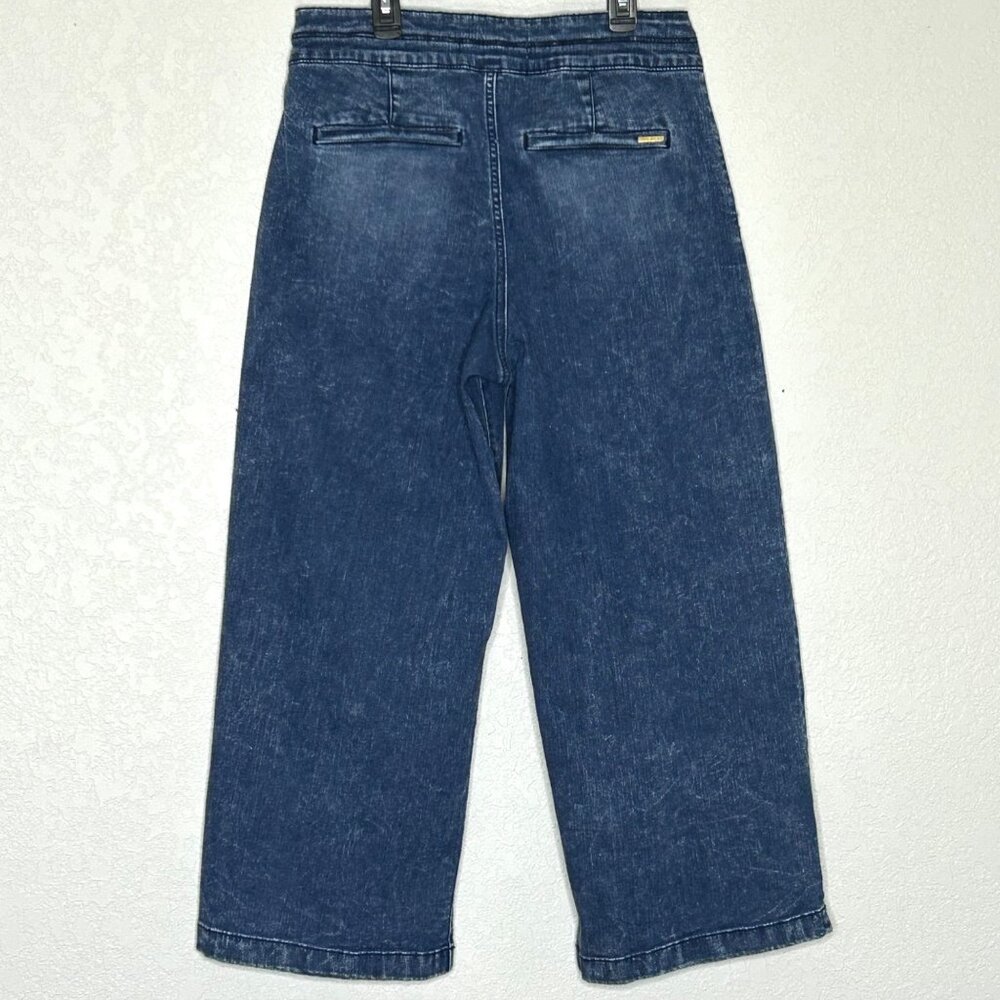 Anne Klein Women's Wide Leg Crop High Rise Blue Jean size 12 - Picture 9 of 16